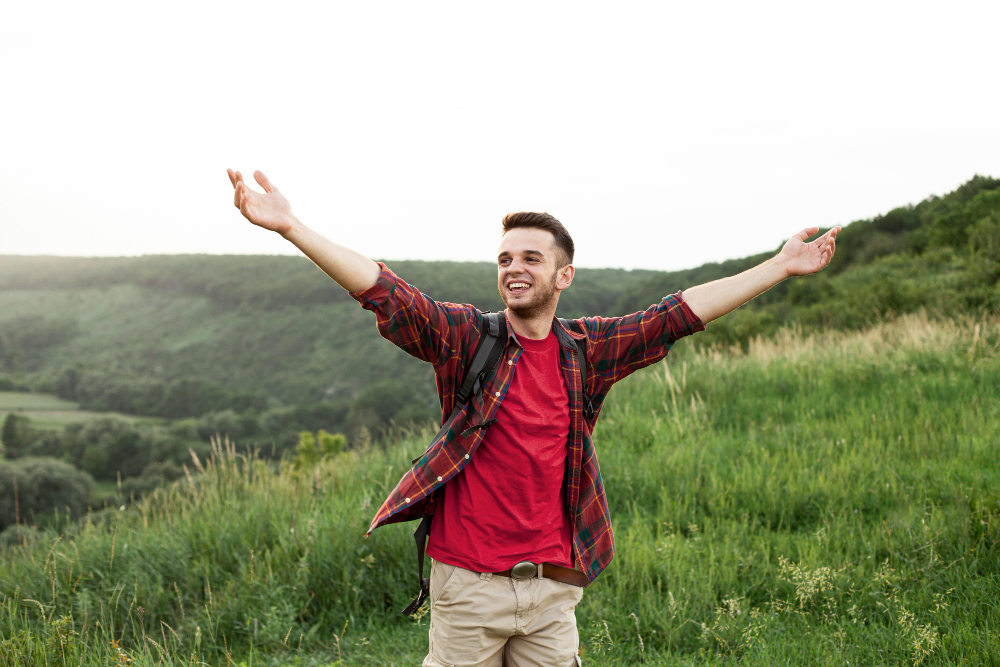 Man smiling and living happily in a supportive Sober Living Program in Columbus, OH