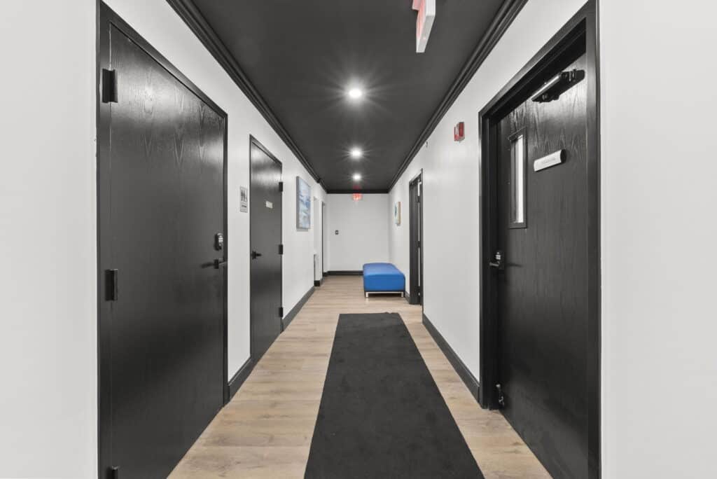 A clean, modern reception area inside a premium outpatient medical center in Columbus, Ohio, illustrating high-quality healthcare.